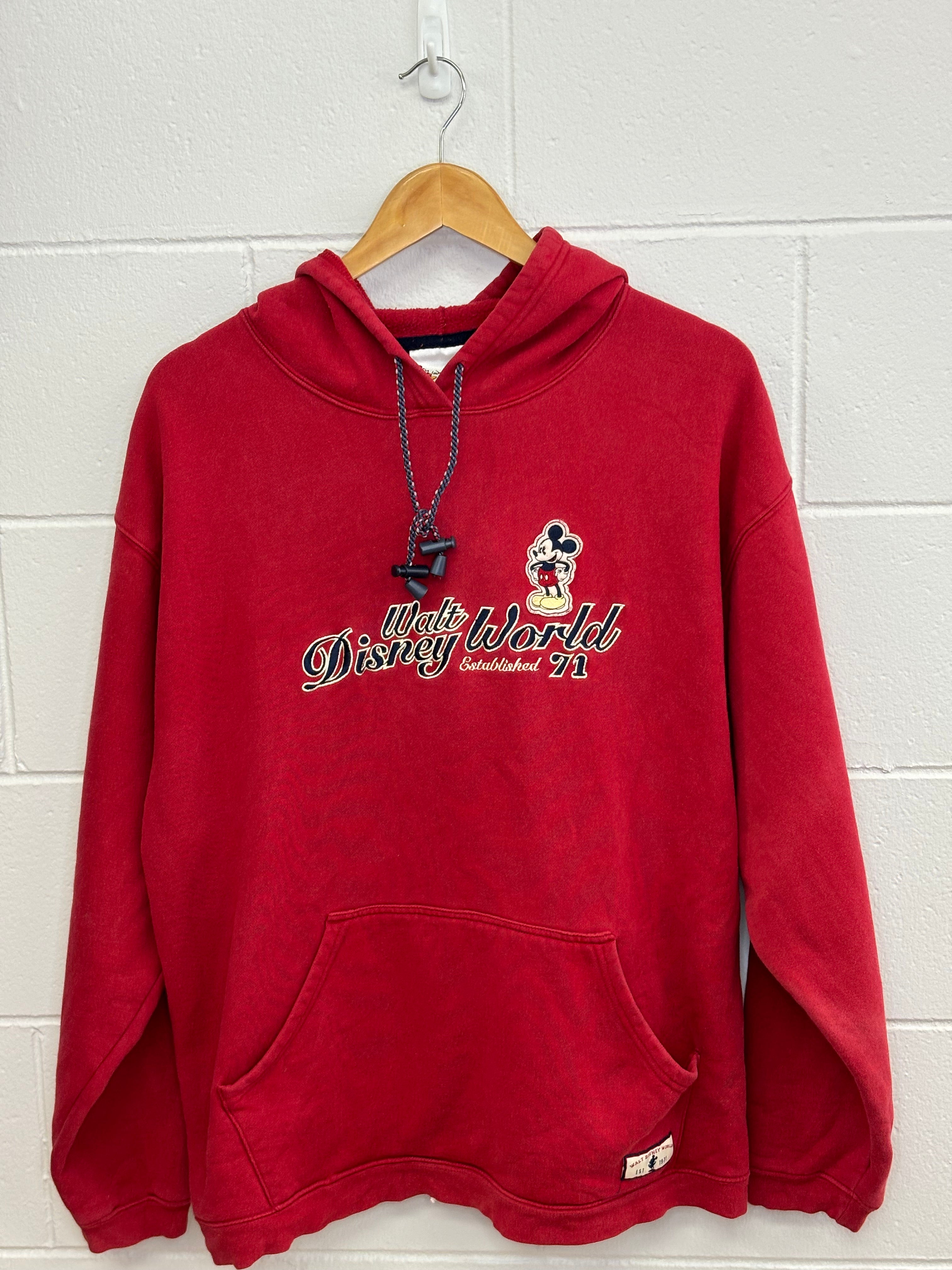 Disney Mickey Mouse Red Disney World Hoodie Large