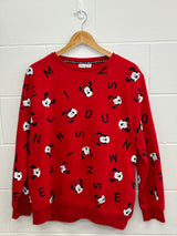 Disney Minnie Mouse Face Red Crewneck XL