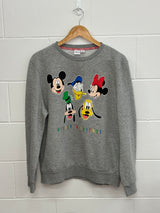 Disney Mickey And Friends Grey Crewneck Large