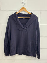 Land's End 1/4 Neck Navy Sweatshirt Large