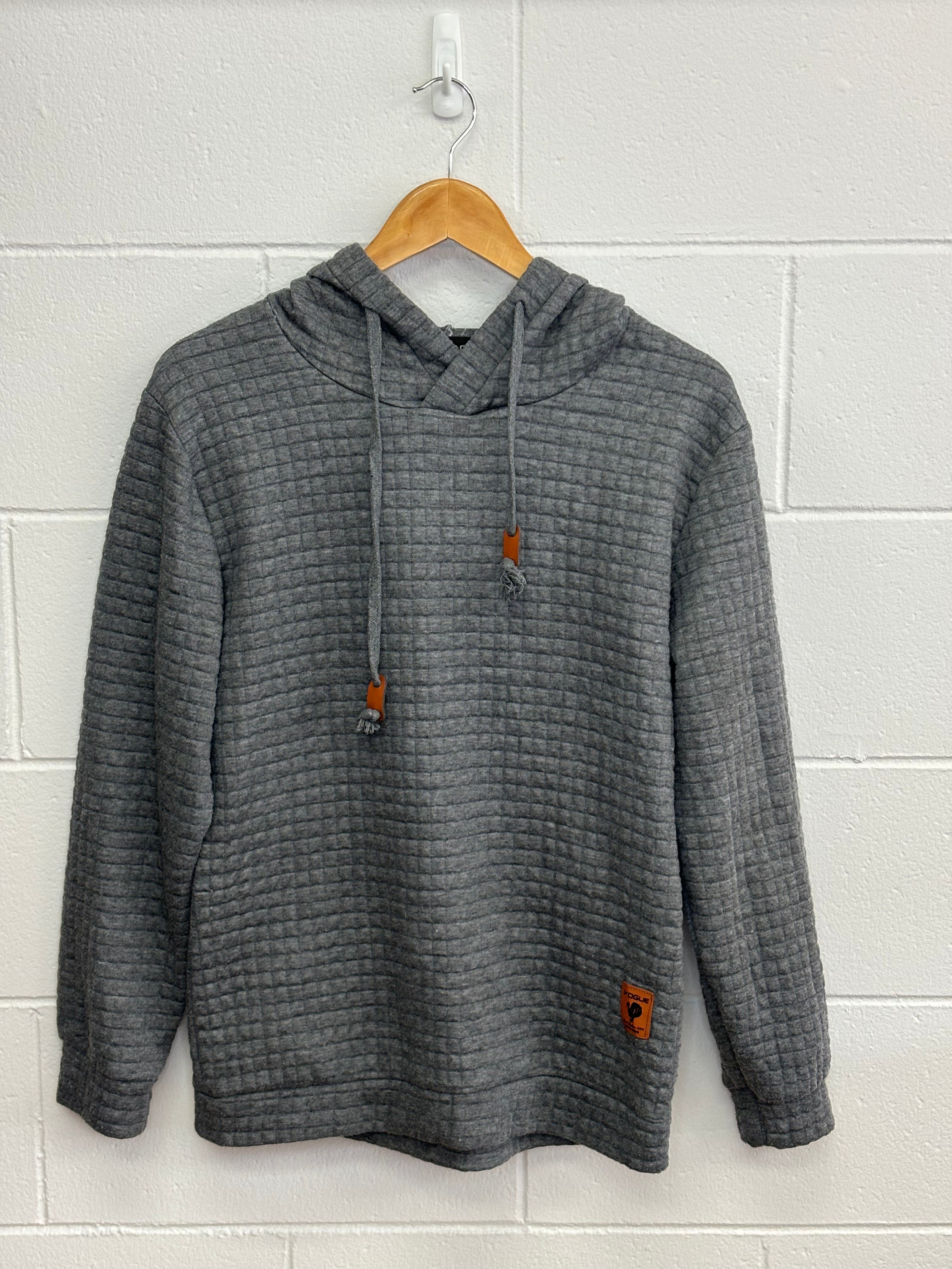 Grey Quilt Like Hoodie Large