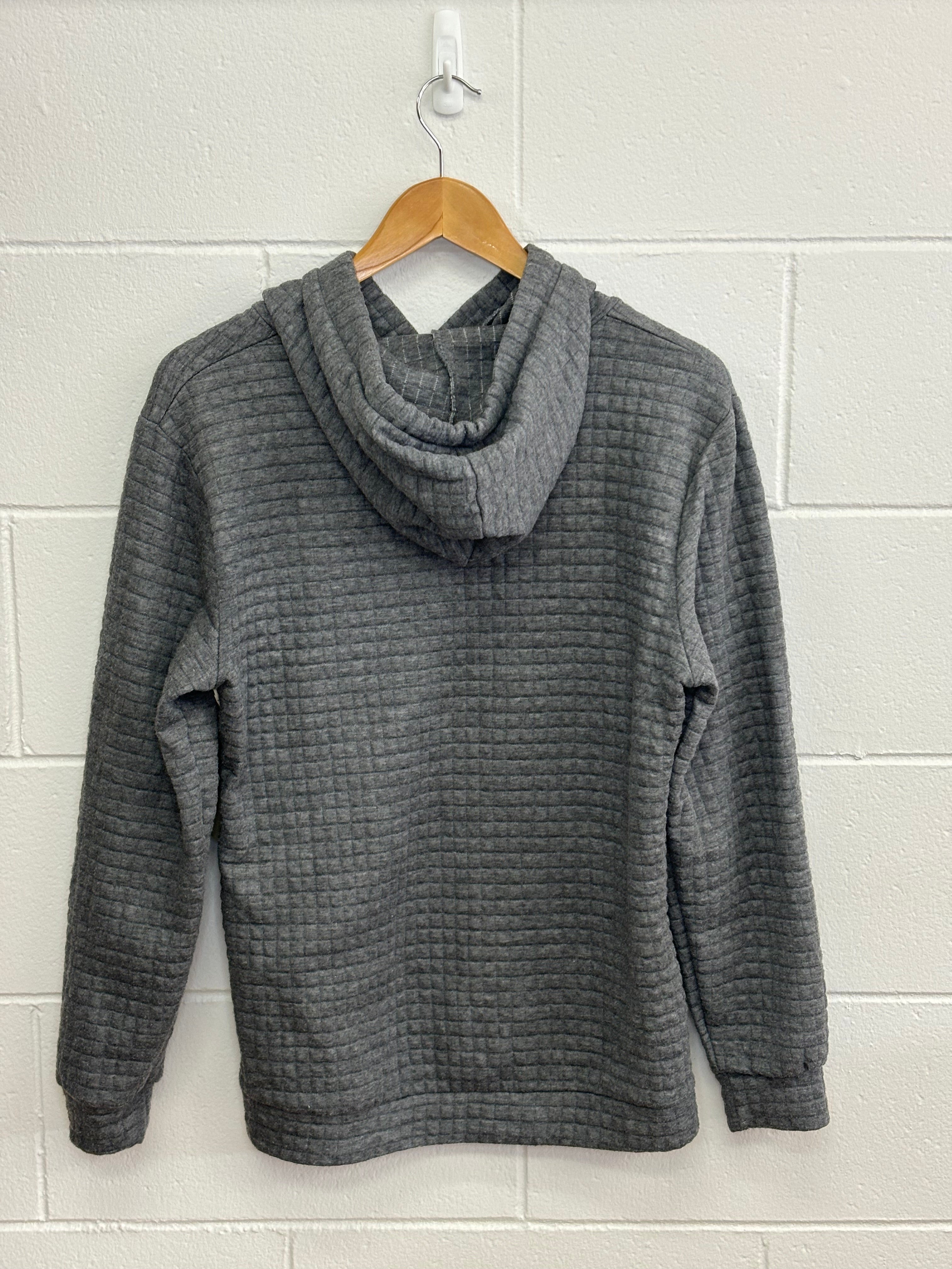 Grey Quilt Like Hoodie Large