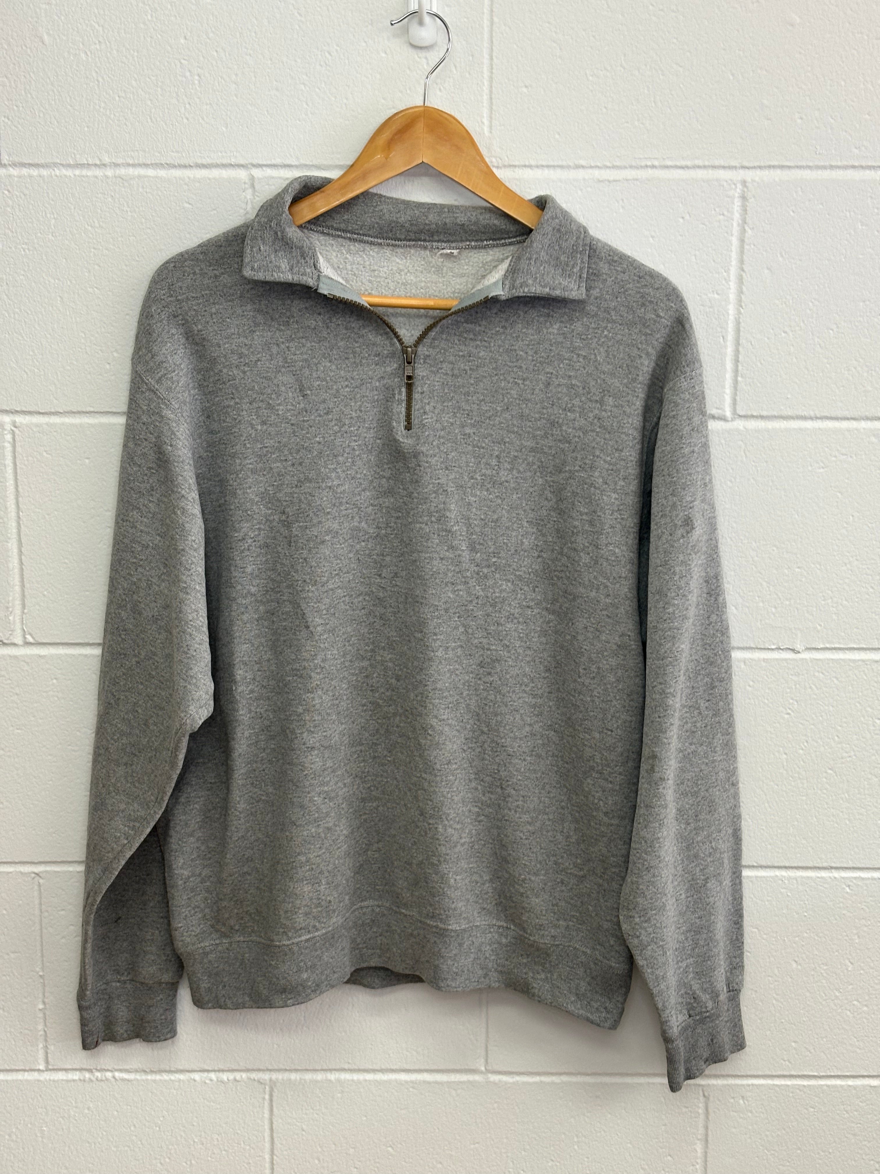 Plain Grey 1/4 Zip Up Medium