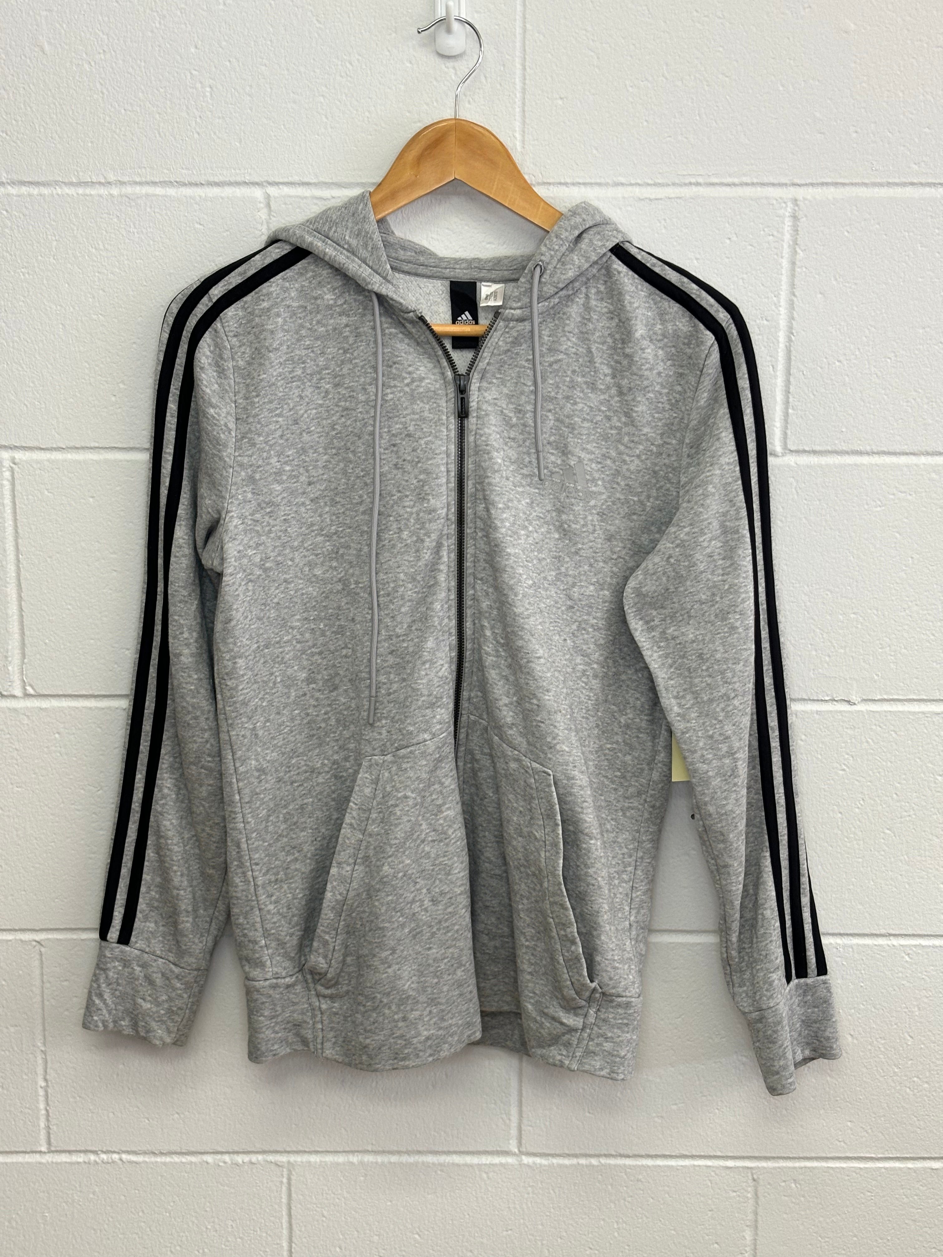 Adidas Grey Zip Up Hoodie Medium