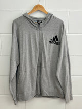 Adidas Grey Zip Up Hoodie XXL