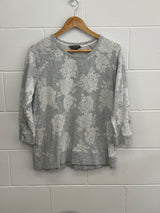 Floral Patterned Grey Crewneck XL