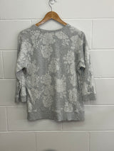 Floral Patterned Grey Crewneck XL