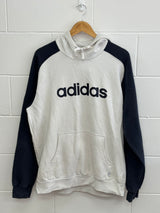 Adidas Navy And Grey Hoodie Large