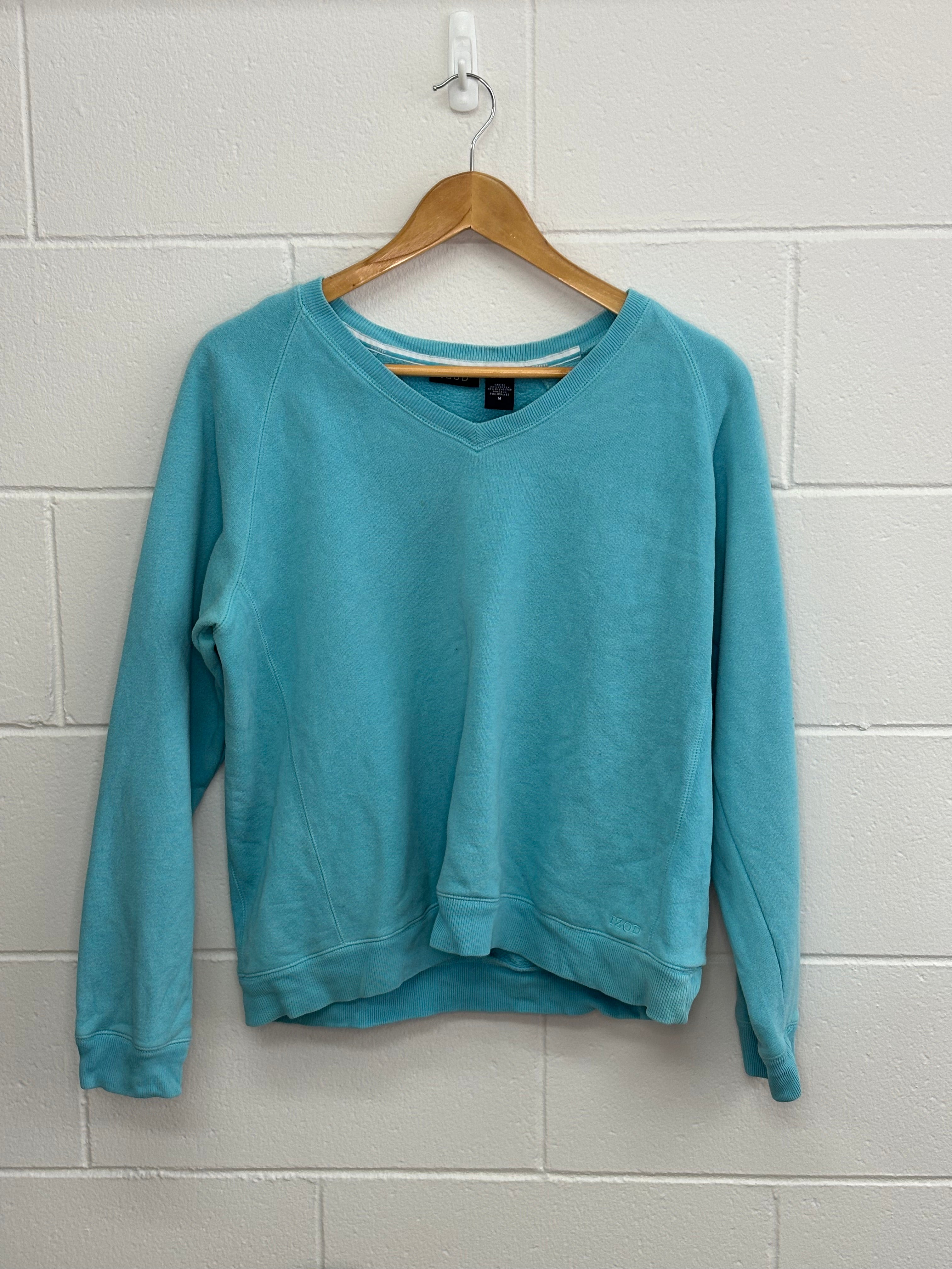 Izod Teal V-Neck Crewneck Medium