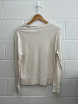 Cream Plain Crewneck Medium