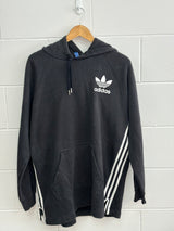 Adidas Black Striped Hoodie Medium