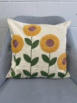 Sunflower Embroidery Pillow