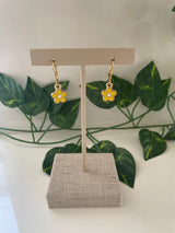 Gold Plated Small Yellow Daisy Earrings