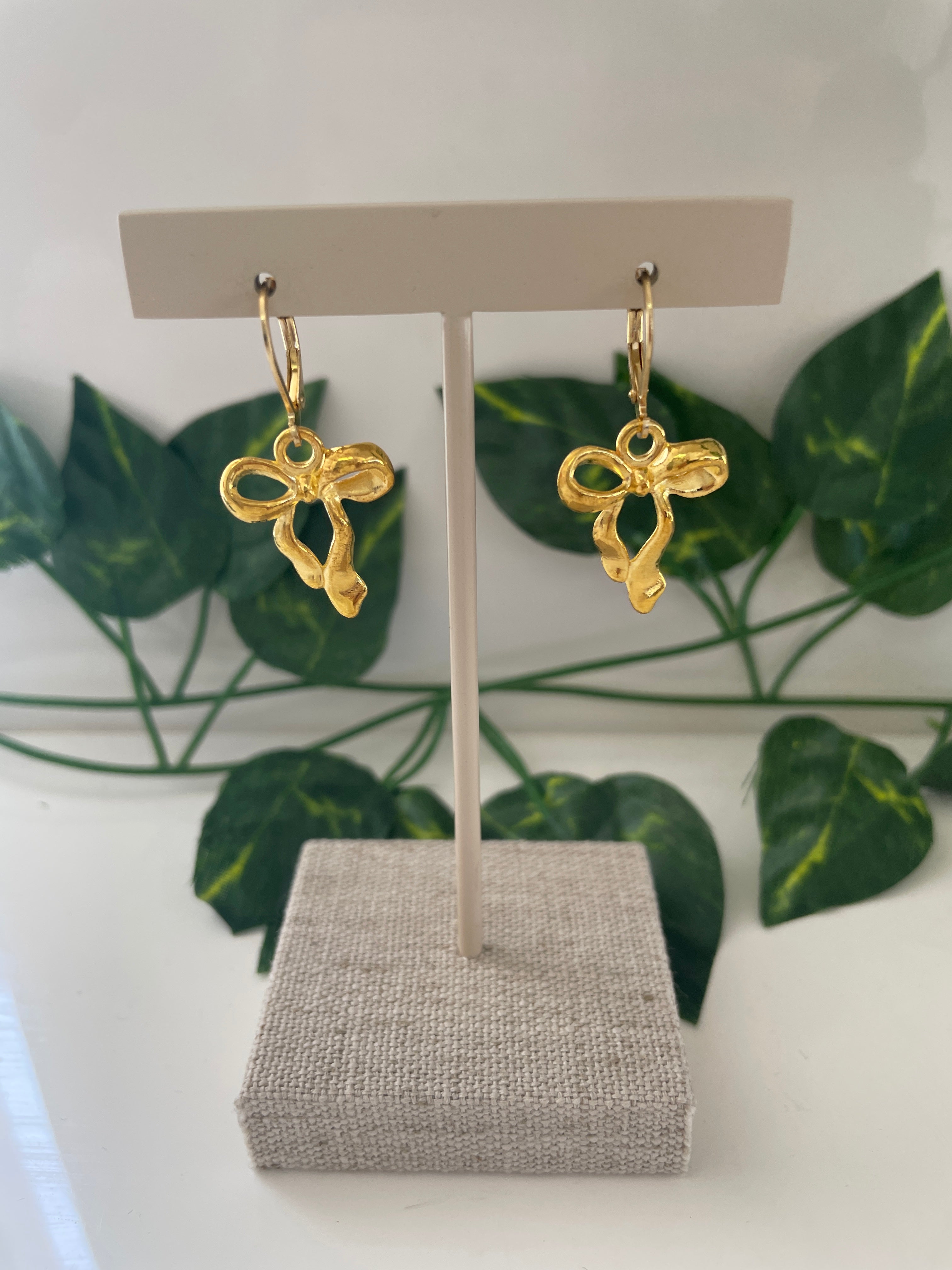 Gold Plated Bow Earrings