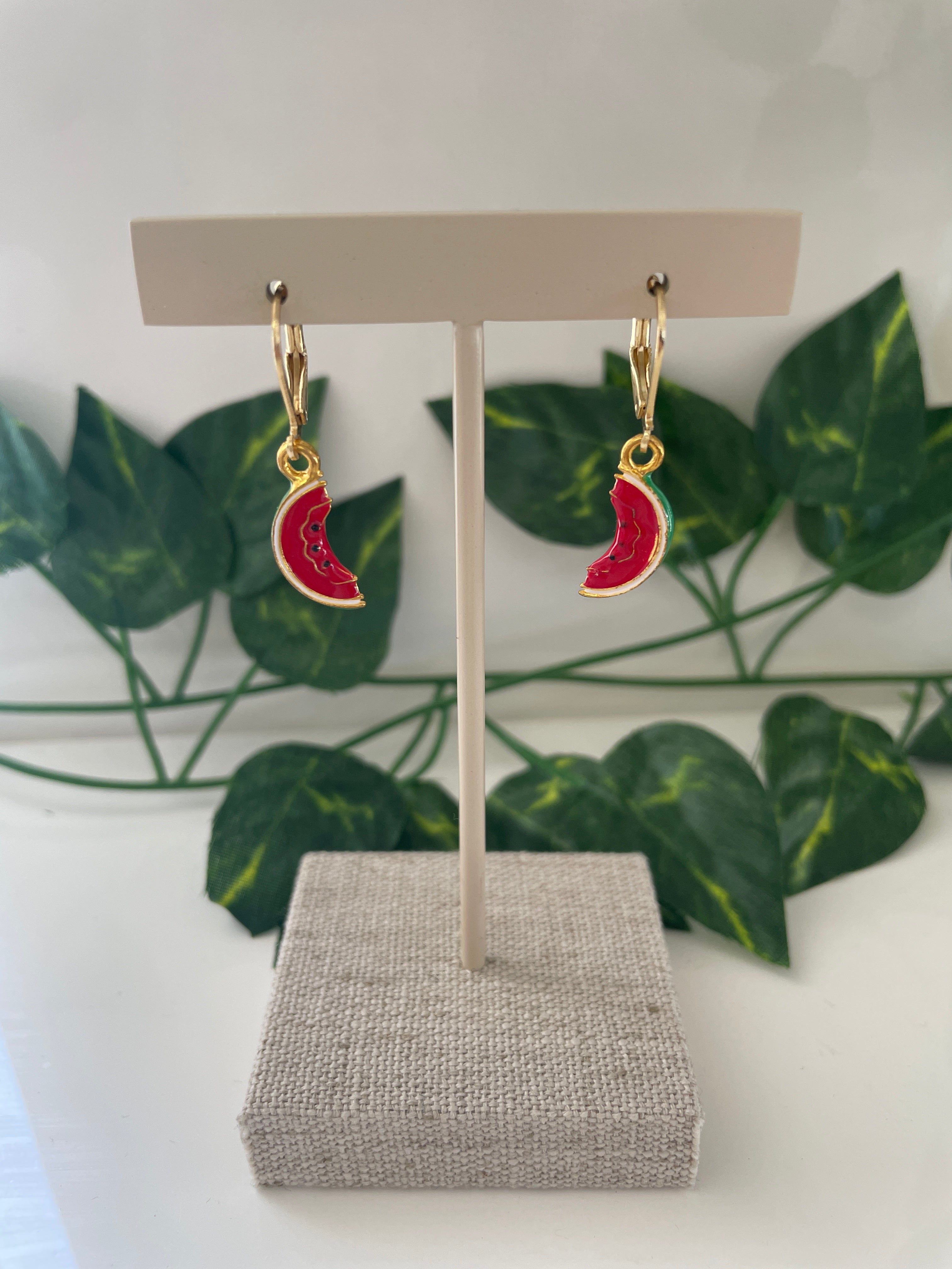 Gold Plated Watermelon Earrings