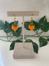 Gold Plated Glass Orange Earrings