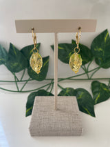 Gold Plated Glass Lemon Earrings