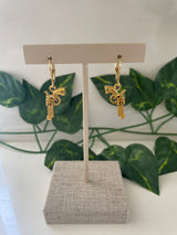 Gold Plated Large Pistol Earrings