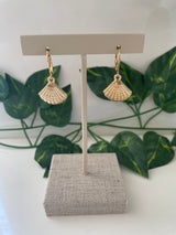 Gold Plated Clam Shell Earrings