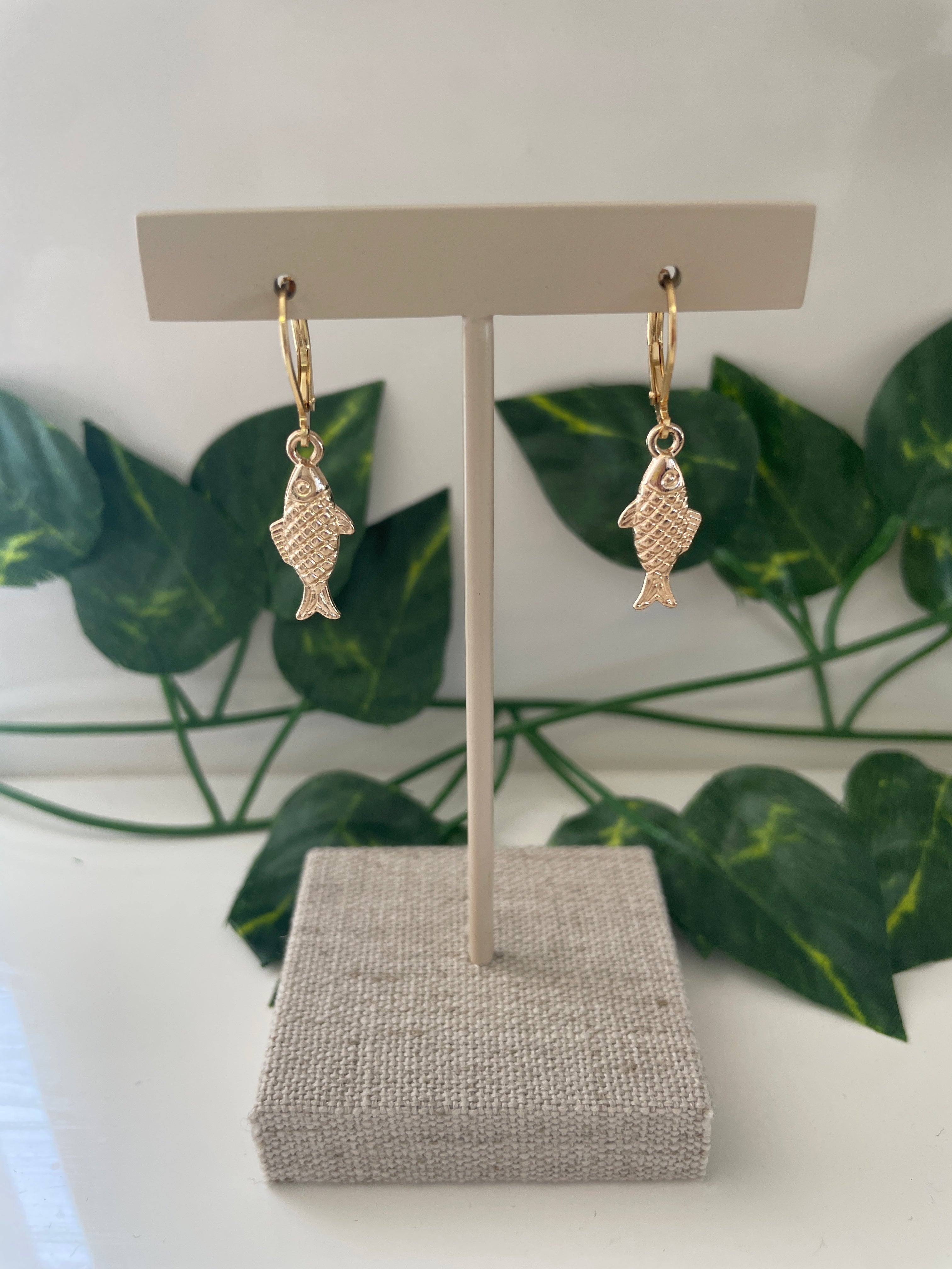 Gold Plated Fish Earrings